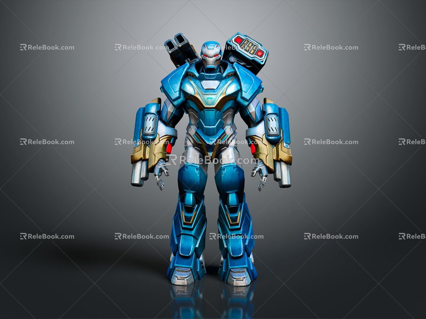 Modern game character war machine mech warrior machine armor mechanical armor model