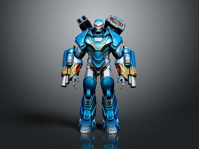 Modern game character war machine mech warrior machine armor mechanical armor 3d model