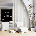 Modern single sofa side table 3d model