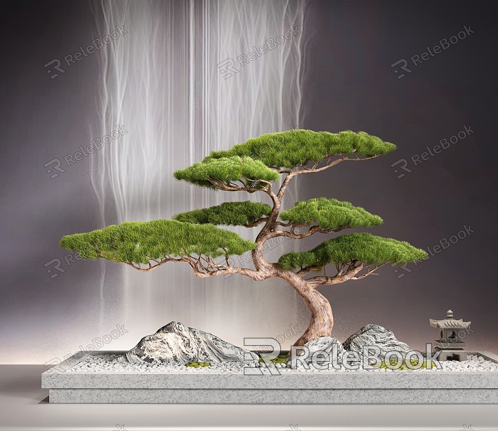 New Chinese landscape sketch bonsai model