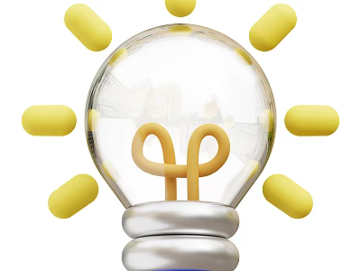 Creative Light Bulb Design With Yellow Elements And Filament Structure 3d model