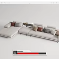 Modern Corner Sofa Minotti Multiplayer Sofa Multiplayer Sofa 3d model