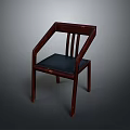 Modern Wooden Frame Dining Chair With Black Leather Seat And Sleek Modern Design