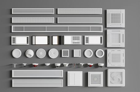 Modern air outlet air conditioner outlet Yuba fire sprinkler 3d model