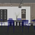 Modern Dining Table and Chair Combination Dining Table and Chair 3d model