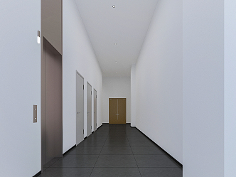 modern elevator hall 3d model