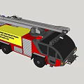 Red Fire Truck With Rescue Ladder HAU Unit And Fire Wall Escape System