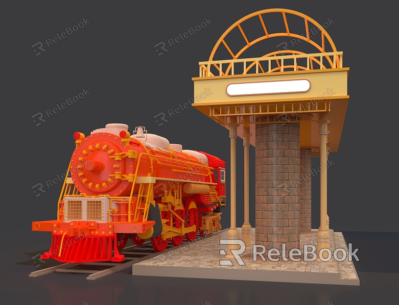 Train Cartoon Small Train Children's Amusement Train Sightseeing Train Cartoon model