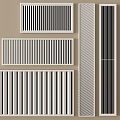 Modern Air Conditioner Vents With Horizontal And Vertical Grille Patterns 3d model