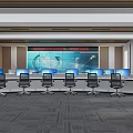 Modern Monitoring Room Government Monitoring Hall Console Digital Large Screen 3d model