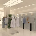 Modern Clothing Store Exterior Featuring Window Displays Mannequins And Clothing Racks