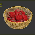Fresh Ripe Red Tomatoes in a Wicker Basket on Dark Background