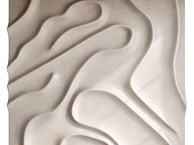Modern White Wavy Textured Wall Hanging with Decorative Curved Patterns 3d model
