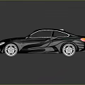 Black Modern Coupe Car With Sleek Aerodynamic Lines And Alloy Wheels