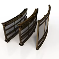 Traditional Curved Decorative Screens With Wooden Frames And Glass Panels For Interior Design
