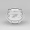 Clear Glass Storage Jar With Lid Round Shape For Home Kitchen Storage