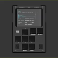 Modern Electronic Control Panel With Multiple Tactile Buttons And LED Display Screen
