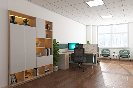 Modern office cabinet wardrobe screen station 3d model