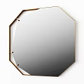 Octagonal Mirror With Gold Frame And Sleek Modern Design For Home Decor 3d model