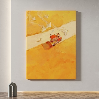 Modern minimalist abstract decorative painting 3d model