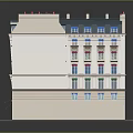 Traditional Architectural Building With Cream Exterior Colorful Windows And Red Rooftop Details