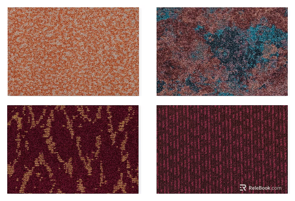Square Rugs With Various Textured Patterns And Vibrant Color Designs 3d model