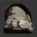 Camouflage Casual Clogs with Perforated Design Beige Base and Red Straps for Comfortable Daily Wear
