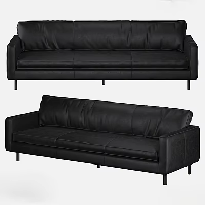 Modern Multiplayer Sofa Black Leather Sofa 3d model Modern Multiplayer Sofa Black Leather Sofa 3d model