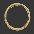 Golden Spiral Sculpture with Multiple Curved Metal Rings Shiny Surface and Unique Wavy Edges Design