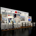 Liquor and Tobacco Store Interior With Product Display Counters TV Screen And Exhibition Stand