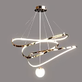 Various Modern Hanging Chandeliers With Curved Ring Structures And LED Lights