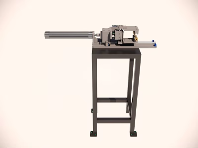 Industrial Clamping Equipment With Sturdy Metal Workbench And Hydraulic Mechanism For Manufacturing 3d model
