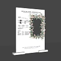 Floral Installation Project Display With Decorative Frame And Pink Blue Flowers