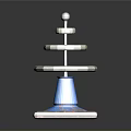Multi Tiered Ring Decorative Structure With Blue Base Colorful Bottom And Top Ball