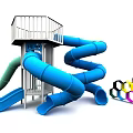 Modern slide children's playground 3d model
