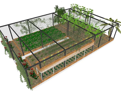 Modern Vegetable Garden Vegetable Garden Orchard Garden Farmland 3d model