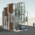 Modern Single Family Villa With Glass Walls Wooden Panels And Car Parking