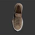 Prada Beige Low Top Lace Up Sneakers With Triangle Logo And White Sole