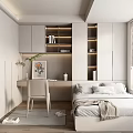 Modern Tatami Bedroom Interior Design With Built In Storage Desk And Window