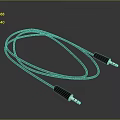 High Quality Gray Audio Cable with 3.5mm Jack for Computer Devices Connection 3d model