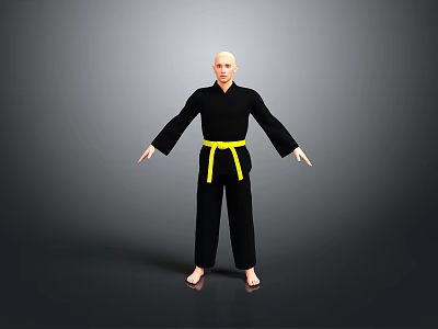 Modern Karate Costume Karate Player Taekwondo Sanda Samurai 3d model