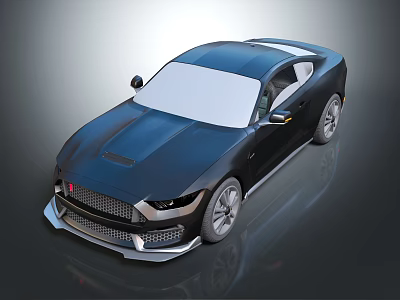 Black Modern Sports Car With Sleek Body Design Front Grille And Alloy Wheels 3d model