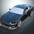 Black Modern Sports Car With Sleek Body Design Front Grille And Alloy Wheels