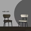 Wabi Sabi Style Dining Chairs With Black And White Design On Minimalist Background
