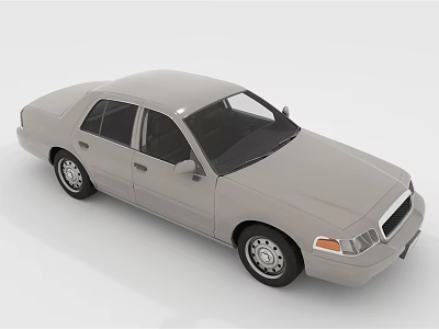 Gray Classic Sedan Four Door Exterior With Simple Wheel Rims Design 3d model