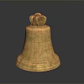 Exquisite Golden Bell Shaped Sculpture With Crown Decoration On Top