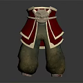 Character Lower Body Costume With Red Belt Golden Decoration And Green Pants Worn Cuffs