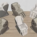 Modern Massage Chairs With Beige Gray Upholstery And Ergonomic Design In Living Room