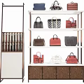 Display Shelves With Multiple Tiers Showing Various Handbags In Different Colors And Styles