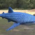 Whale Shark Marine Animal With Blue Body And White Spots Swimming In Ocean